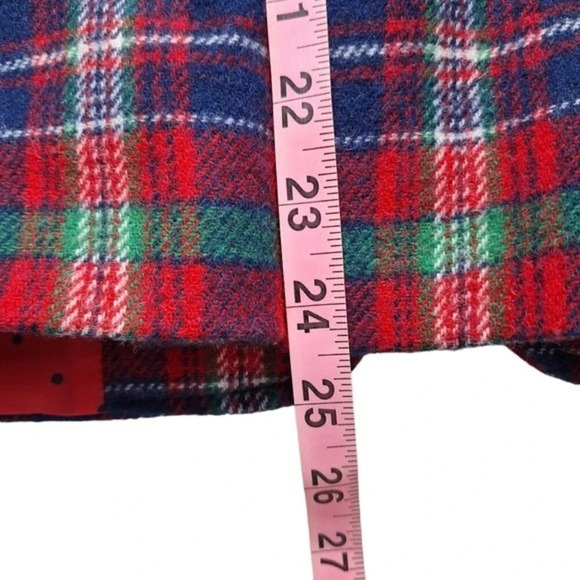 Talbots Womens Sz 12 Red Blue Green Wool Blend Tartan Plaid Crest Buttons Blazer - Picture 9 of 11